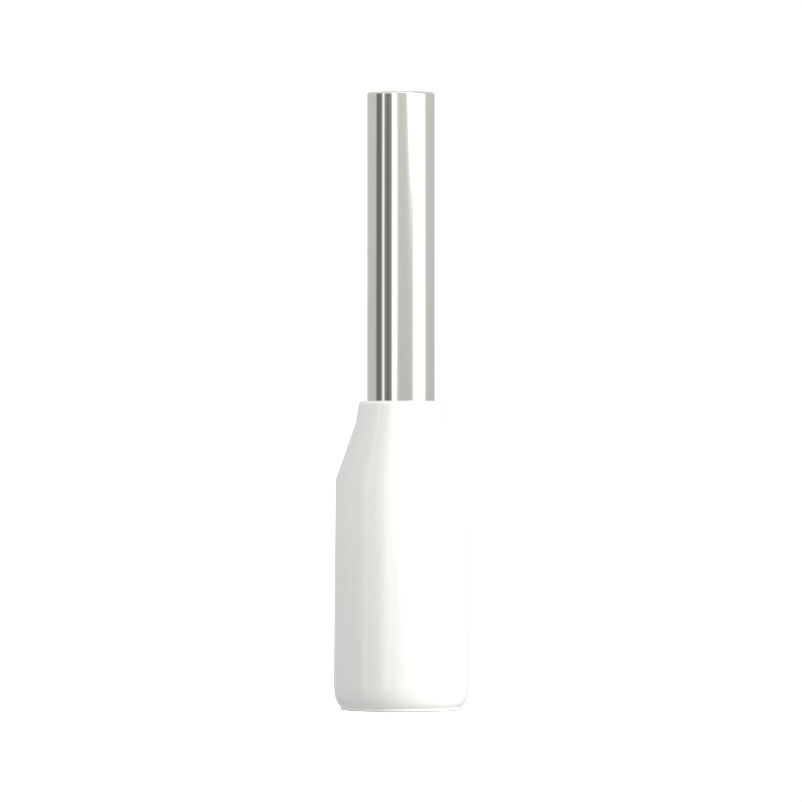 HE0506 white insulated bootlace ferrule, 0.5 mm² / 22 AWG, 6 mm pin, front view