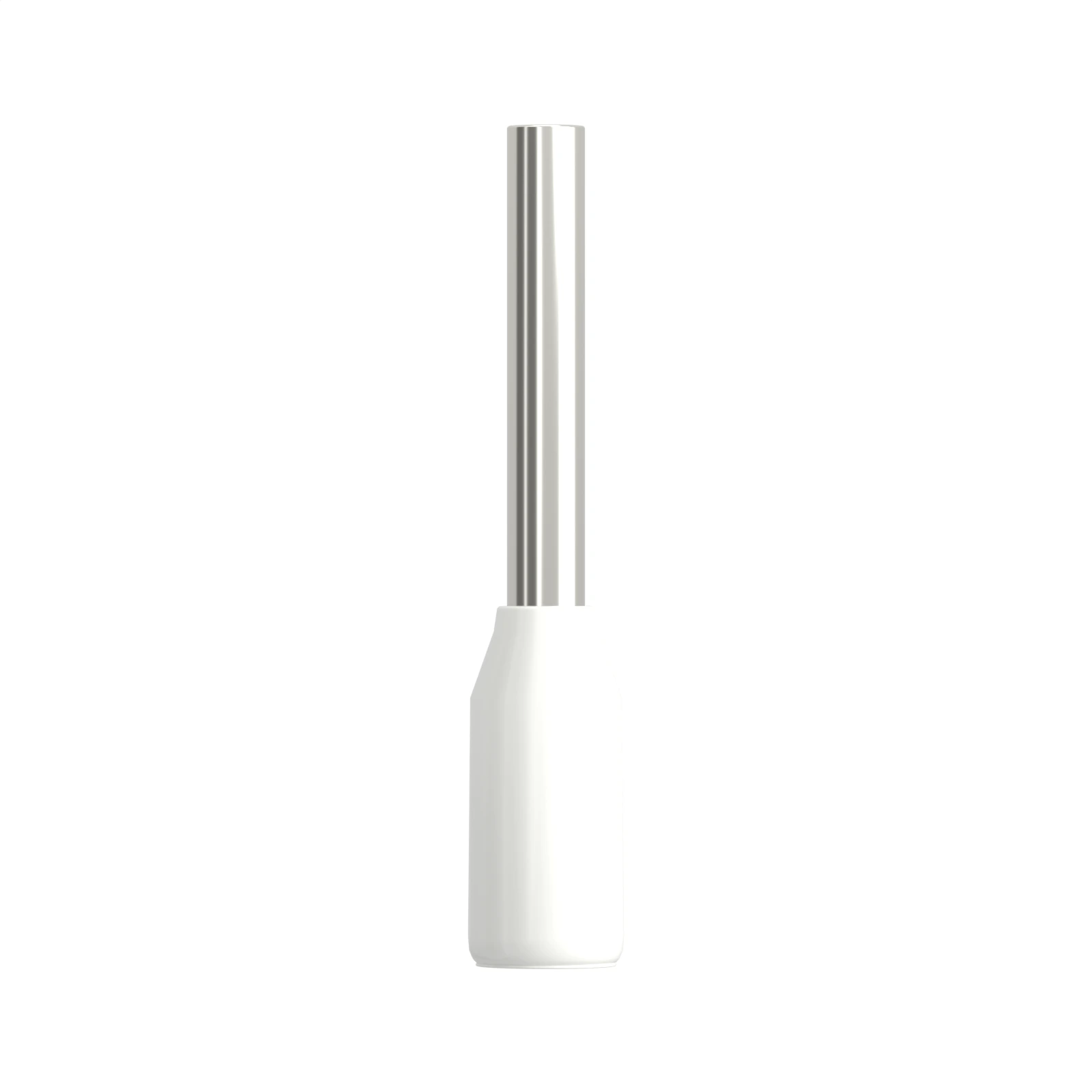 HE0508 white insulated bootlace ferrule, 0.5 mm² / 22 AWG, 8 mm pin, front view