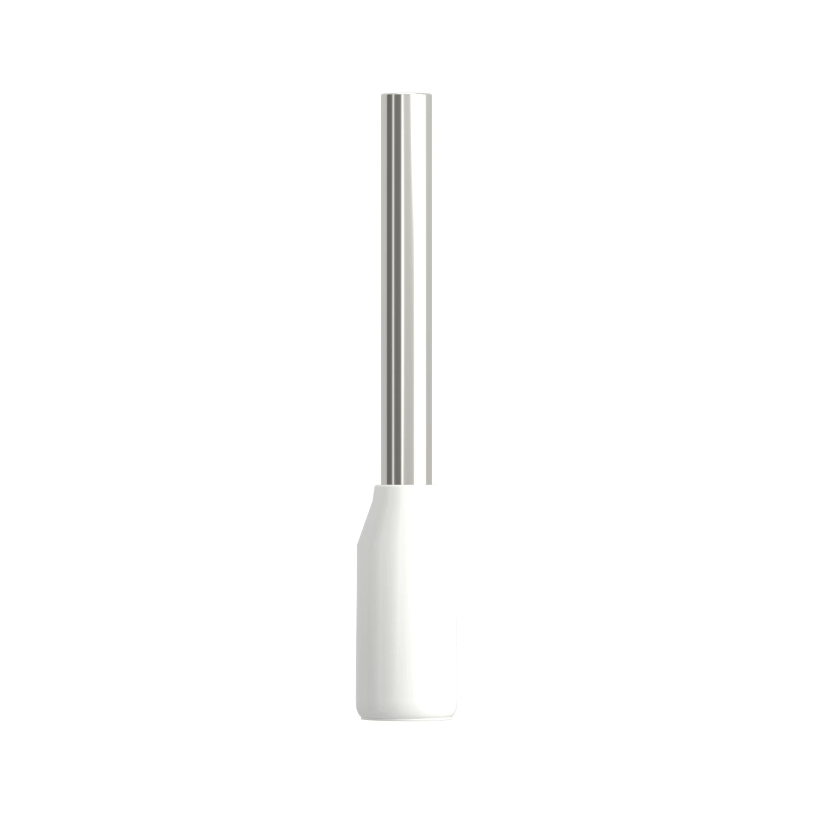 HE0510 white insulated bootlace ferrule, 0.5 mm² / 22 AWG, 10 mm pin, front view