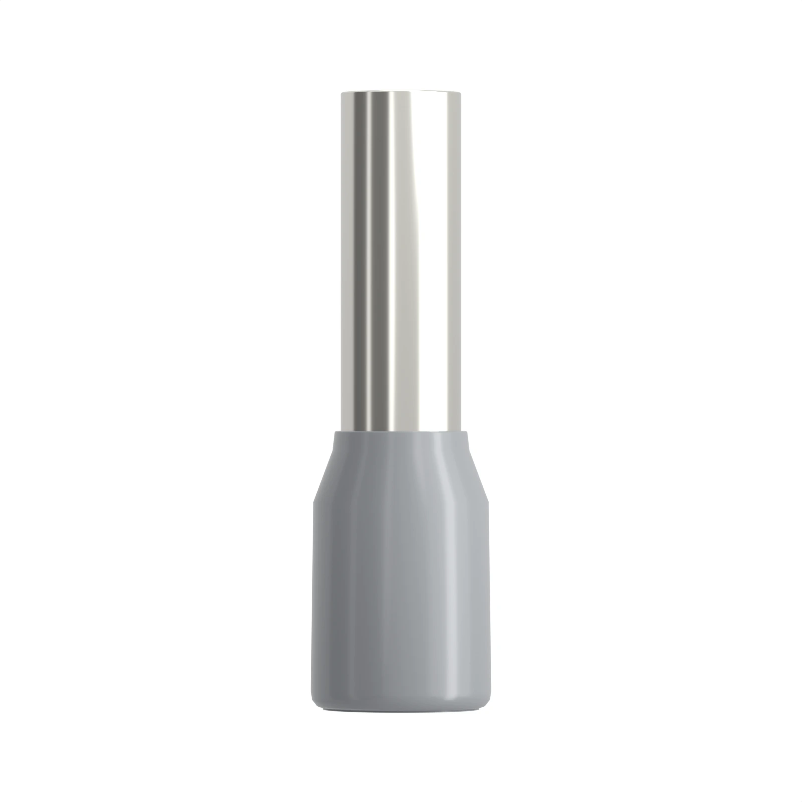 HE4009 grey insulated bootlace ferrule, 4 mm² / 12 AWG, 9 mm pin, front view