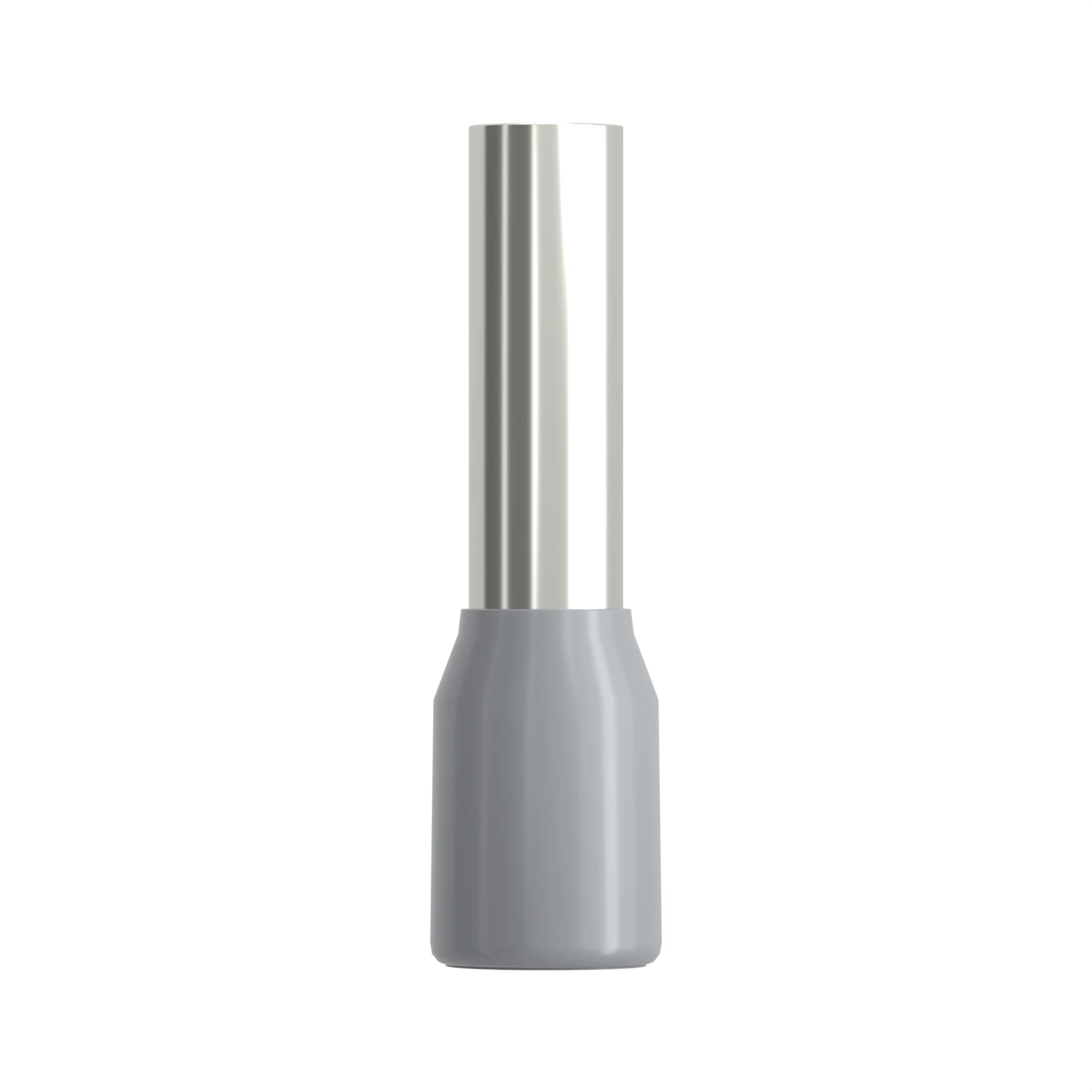 HE4010 grey insulated bootlace ferrule, 4 mm² / 12 AWG, 10 mm pin, front view