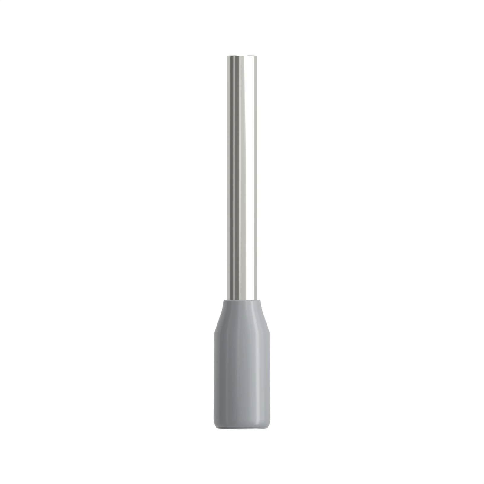 HE7512 grey insulated bootlace ferrule, 0.75 mm² / 20 AWG, 12 mm pin, front view
