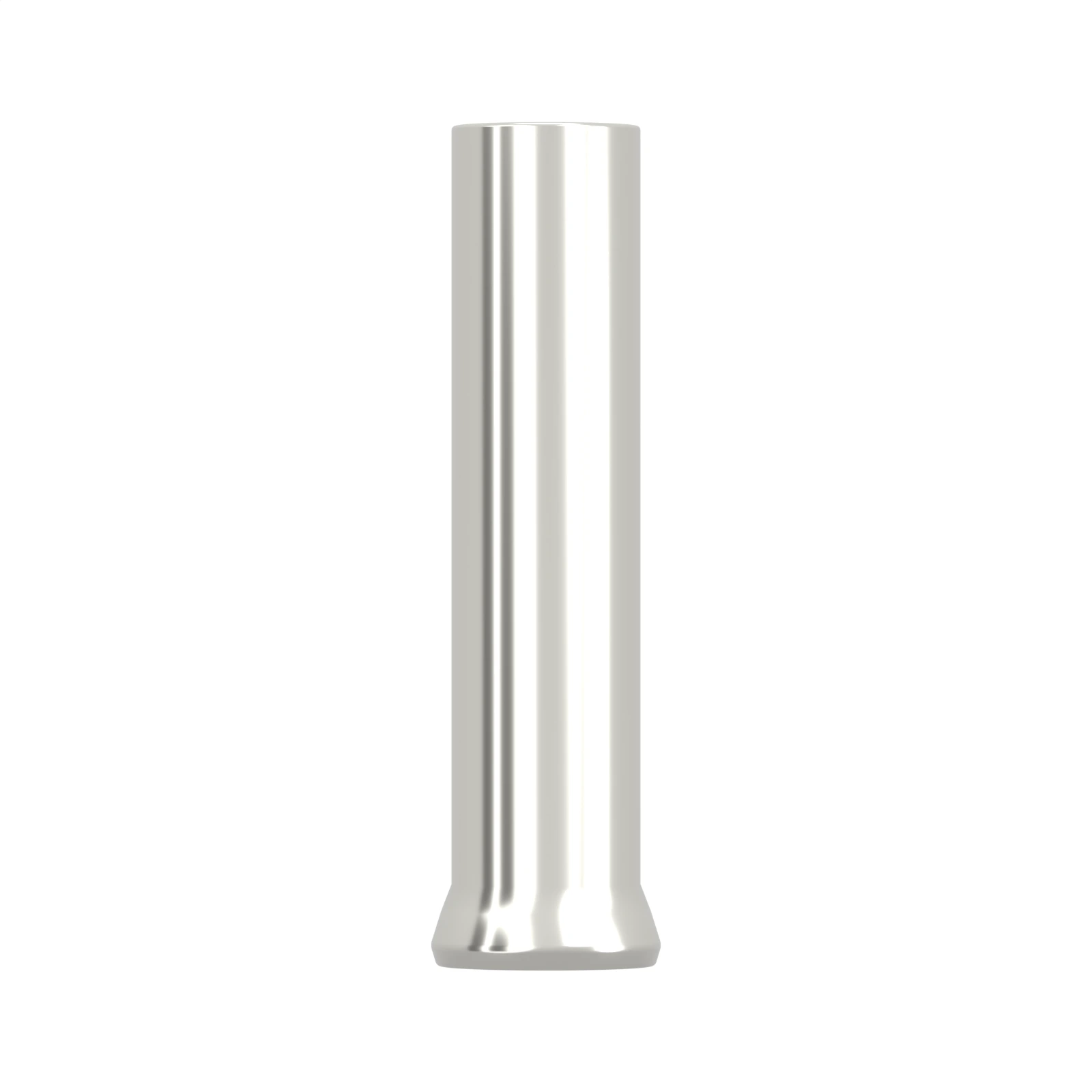 HEN1008 non-insulated bootlace ferrule, 1 mm² / 18 AWG, 8 mm barrel, front view