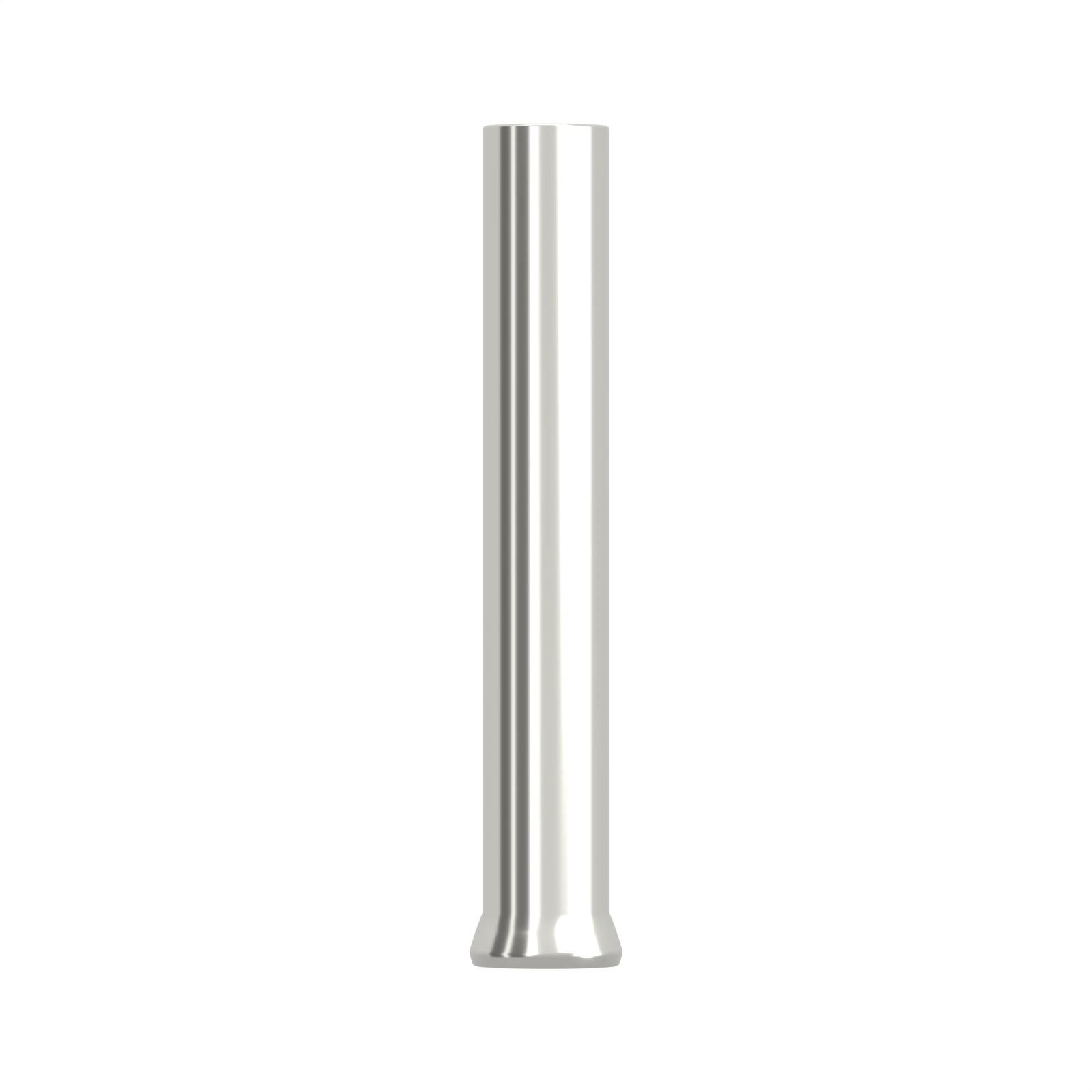 HEN1012 non-insulated bootlace ferrule, 1 mm² / 18 AWG, 12 mm barrel, front view