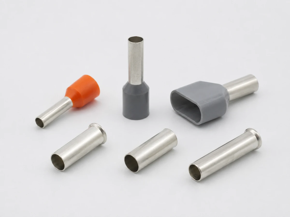 Representative 4 mm² or 12 AWG bootlace ferrule family: insulated single-wire, twin, non-insulated models