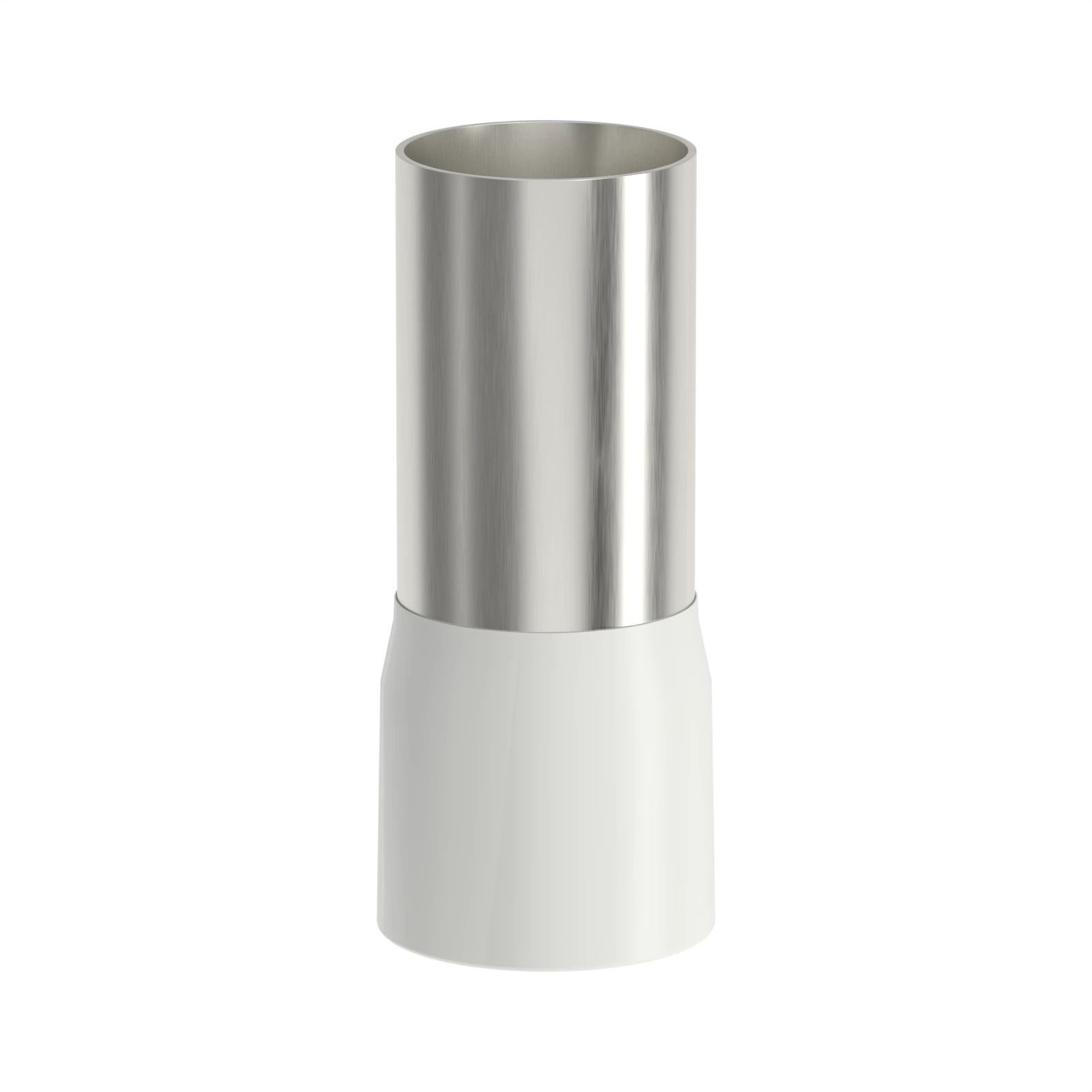 HE120-27 white insulated bootlace ferrule, 120 mm² / 4/0 AWG, 27 mm pin, front view