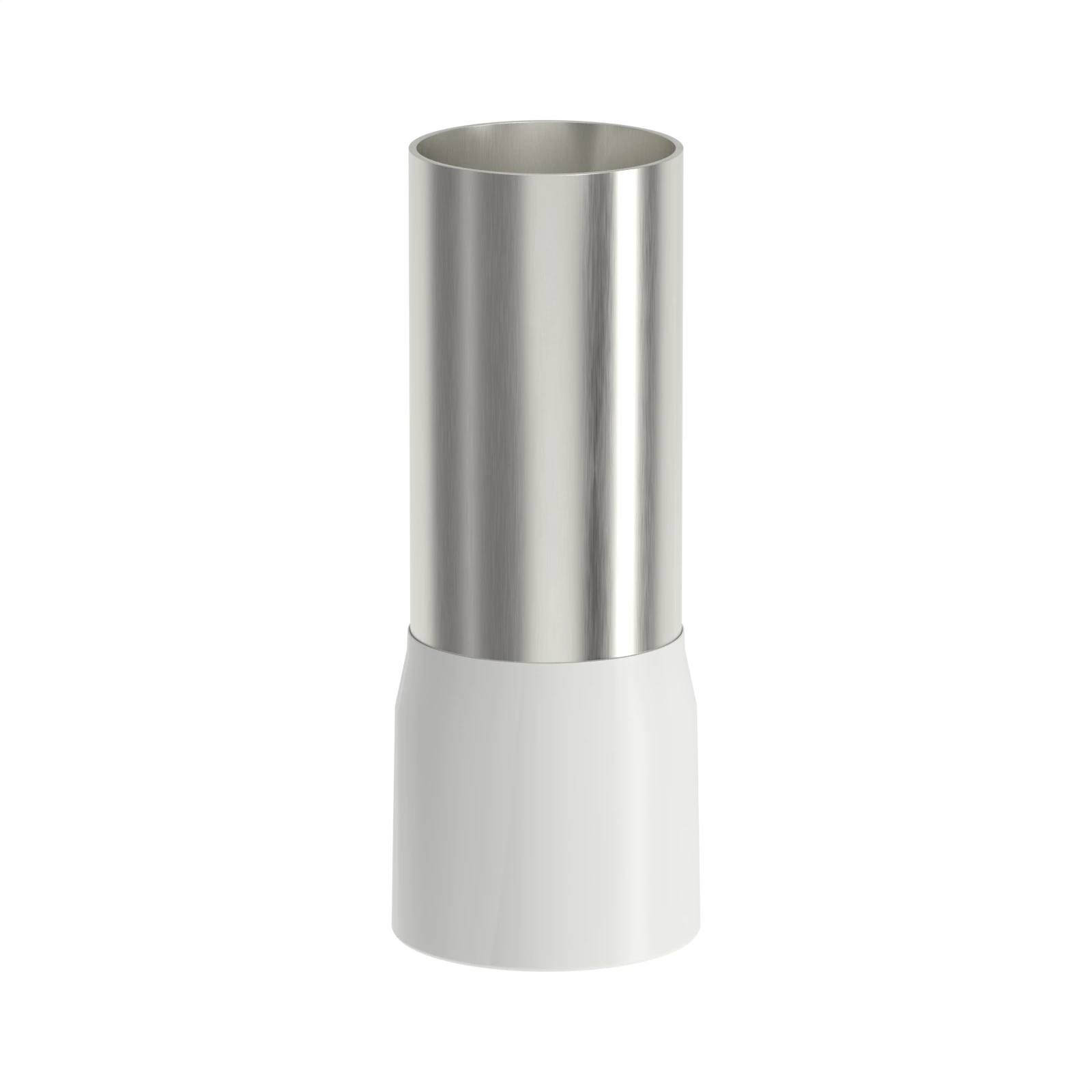 HE120-32 white insulated bootlace ferrule, 120 mm² / 4/0 AWG, 32 mm pin, front view