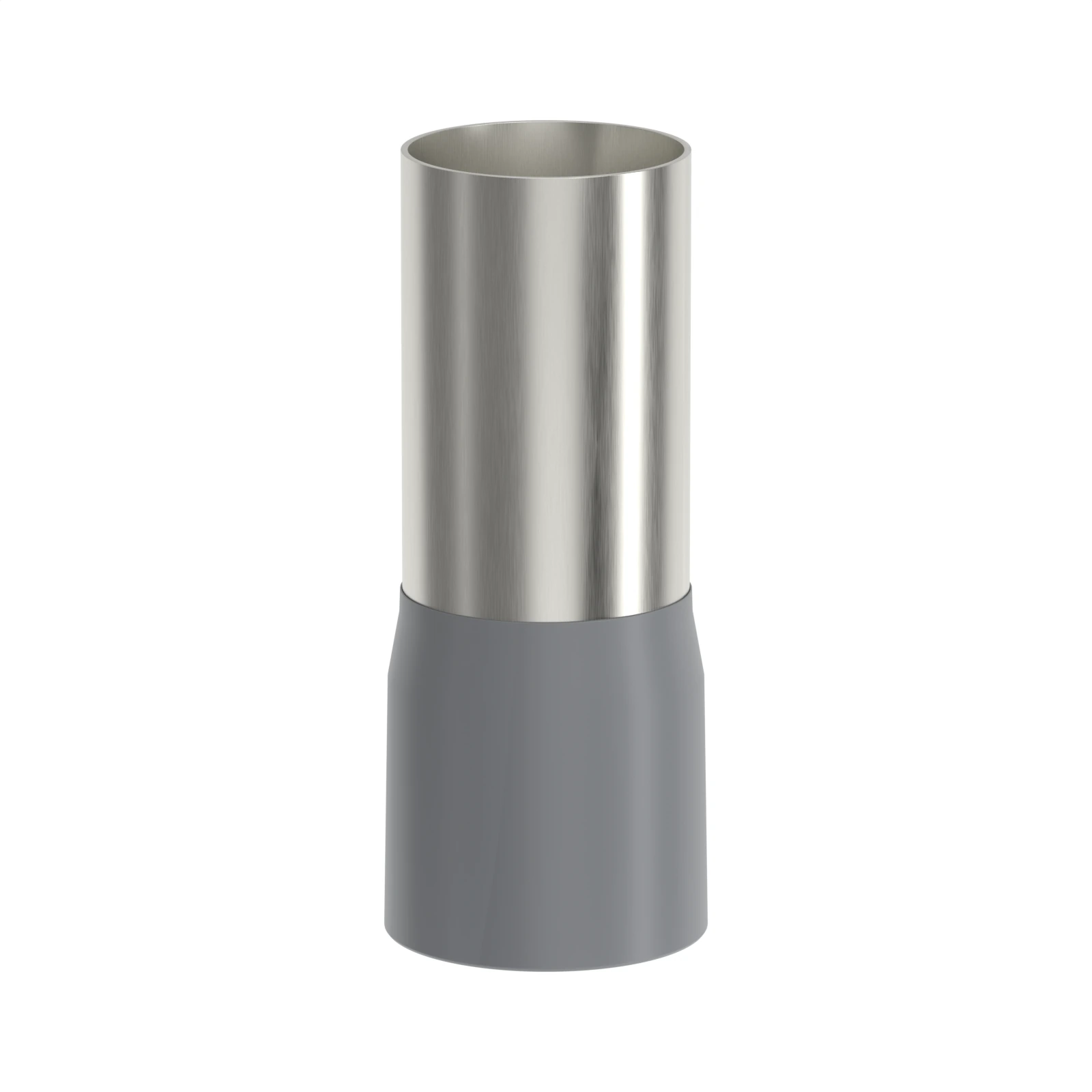 HE150-32 grey insulated bootlace ferrule, 150 mm² / 250/300 MCM, 32 mm pin, front view
